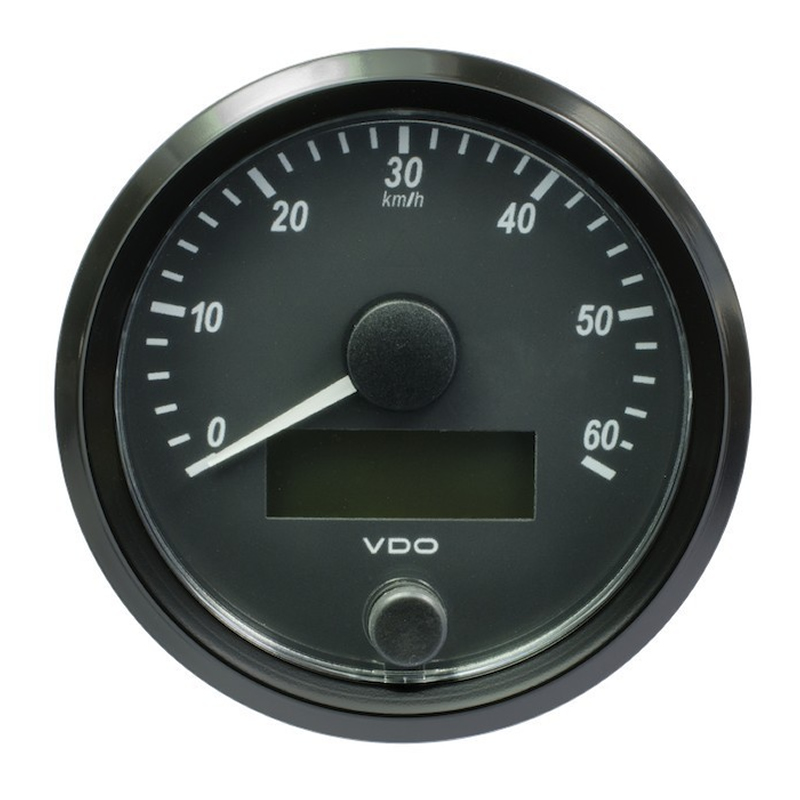 VDO SingleViu Speedometer 60 Kmh Black 80mm gauge